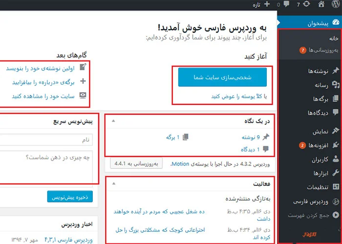 آموزش سئو وردپرس برای کسب رتبه 1 گوگل 2 آشنایی با پنل مدیریت محتوا وردپرس