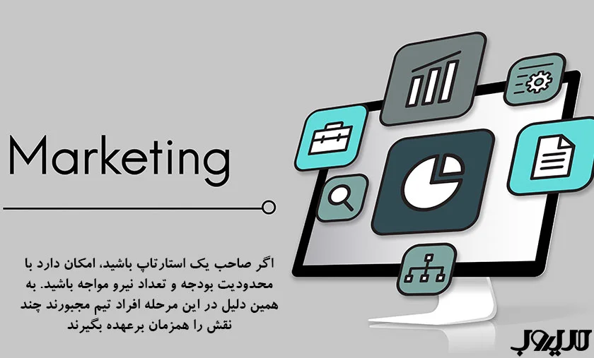 13 عضو کلیدی تیم دیجیتال مارکتینگ 6 عکس نوشته ای درباره اینکه اگر صاحب یک استارتاپ باشید، امکان دارد با محدودیت بودجه و تعداد نیرو مواجه باشید. به همین دلیل در این مرحله افراد تیم مجبورند چند نقش را همزمان بر عهده بگیرند.