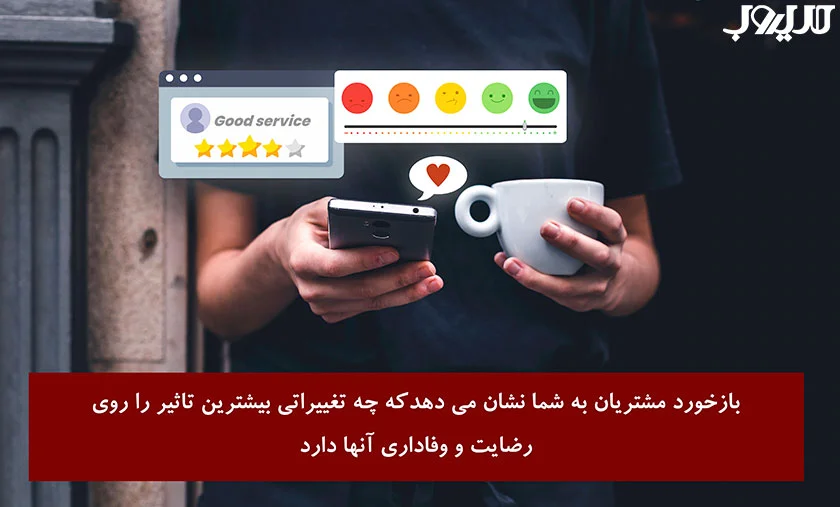 راهنمای عملی برای نظرسنجی از مشتریان 2 عکس نوشته ای درباره اینکه بازخورد مشتریان به شما نشان میدهد که چه تغییراتی بیشترین تاثیر را روی رضایت و وفاداری آنها دارد.