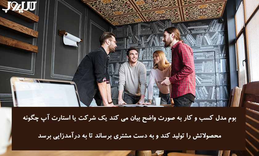 بوم مدل کسب و کار چیست؟ راهنمای جامع طراحی بوم مدل کسب و کار 1 عکس نوشته درباره بوم مدل مسب و کار به صورت واضح بیان می کند یک شرکت یا استارتاپ چگونه محصولاتش را تولید کند و به دست مشتری برساند تا به درآمد زایی برسد