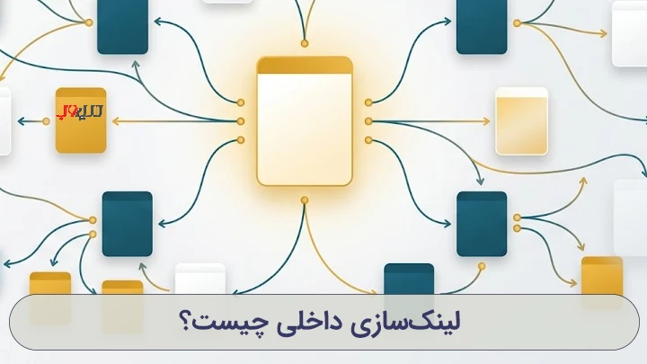 تصویری به سبک کلیپ آرت و وکتور درباره مفهوم لینک سازی داخلی