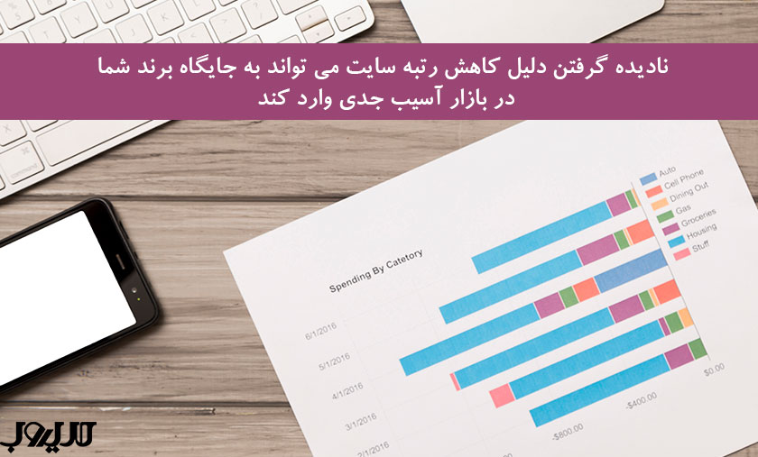 دلایل افت رتبه سایت و نکات مهم برای بهبود جایگاه در نتایج جستوجو 1 عکس نوشته درباره نادیده گرفتن دلیل کاهش رتبه سایت می تواند به جایگاه برند شما در بازار آسیب جدی وارد کند