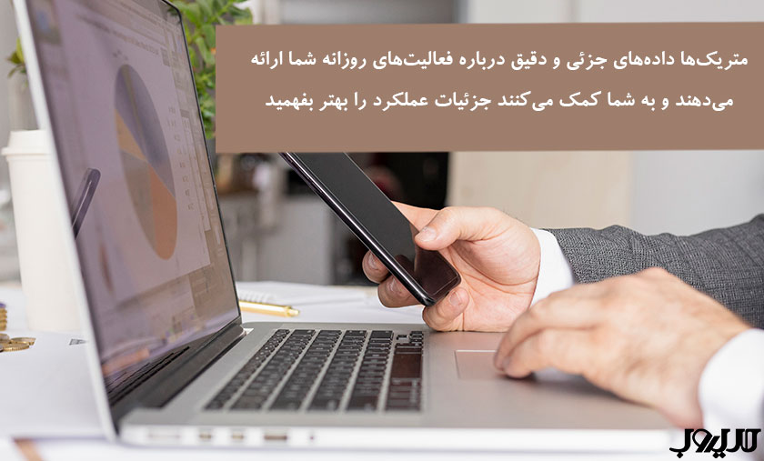 KPIها (شاخصهای کلیدی عملکرد) در دیجیتال مارکتینگ 2 عکس نوشته ای درباره اینکه متریکها دادههای جزئی و دقیق درباره فعالیتهای روزانه شما ارائه میدهند و شاخص کلیدی عملکرد یک نوع متریک است که به طور مستقیم میزان پیشرفت شما در رسیدن به یک هدف مهم کسبوکار را نشان میدهد.