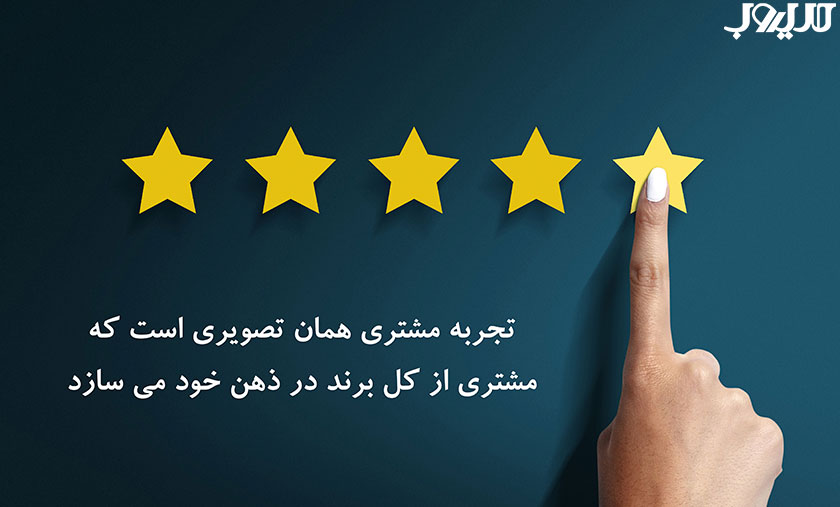تجربه مشتری یا CX چیست و چگونه آن را ارتقا دهیم؟ 2 عکس نوشته ای درباره اینکه تجربه مشتری همان تصویری است که مشتری از کل برند در ذهن خود میسازد.